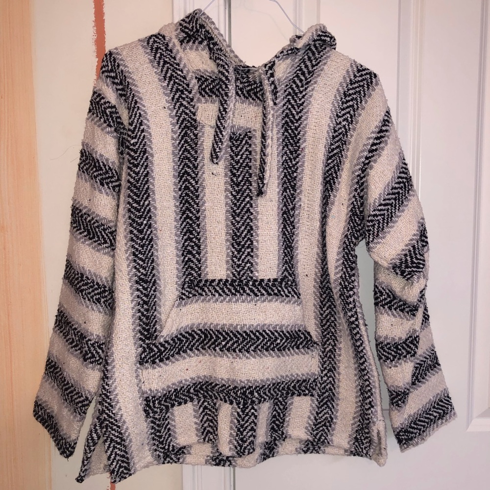 Earth Ragz Black and White Baja Hoodie